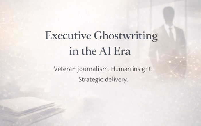 Executive ghostwriting in the AI era illustrated through journalism-driven leadership communication