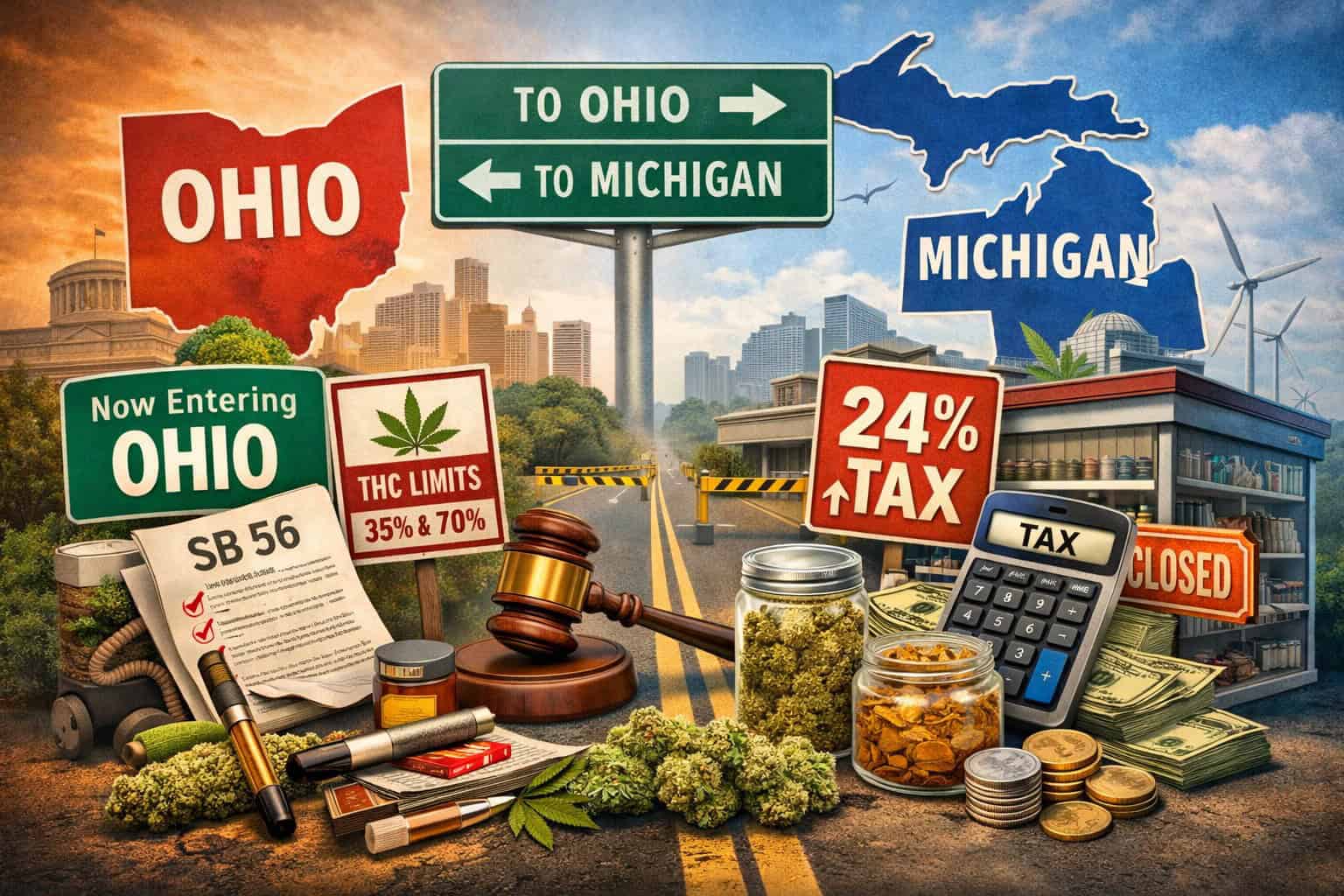 Ohio Cannabis Tops $1B as Regulation Tightens and Michigan’s New 24% Wholesale Tax Reshapes Midwest Competition