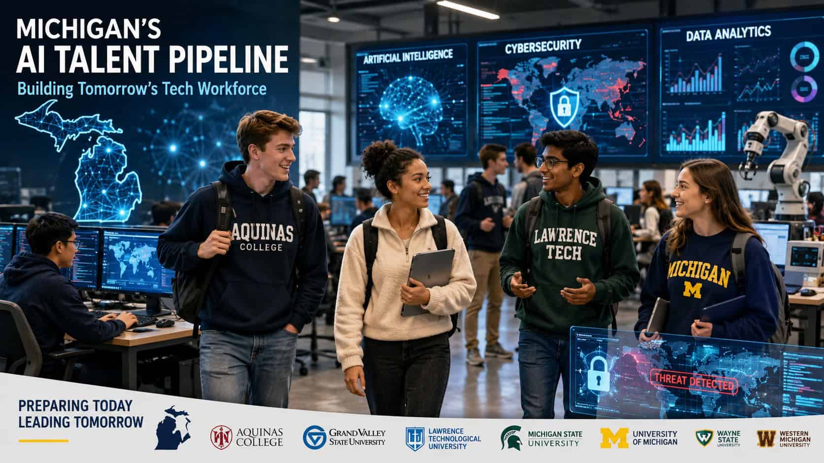 Aquinas Launches AI, Cybersecurity Majors As Michigan Races To Build Tech Workforce
