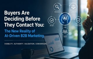 Business professional evaluating vendors using AI-driven buying decisions in a modern B2B marketing environment